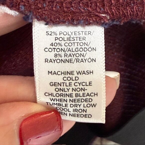 Loft Burgundy Blue Knit Sweater Pencil Skirt Women’s Size XL - Picture 3 of 7